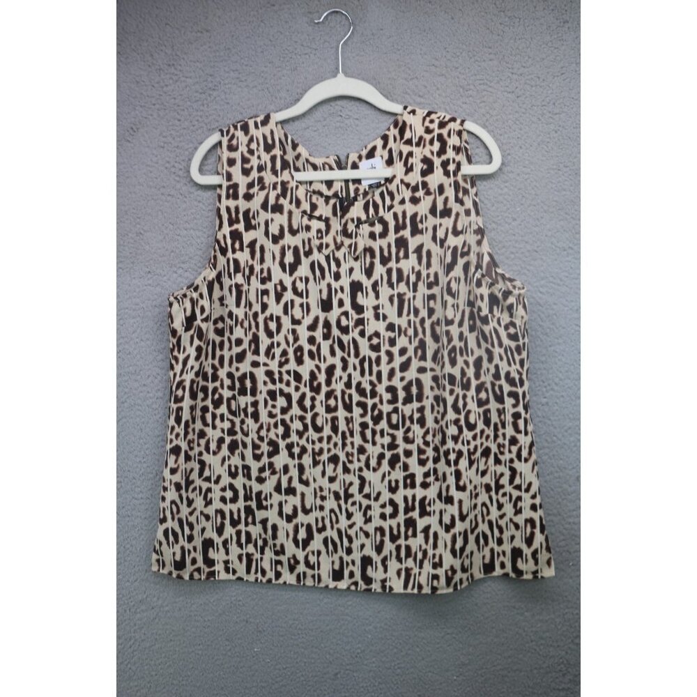 Cabi Sleeveless Silky Animal Print Tunic-Size XL-Office-Business